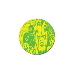 Easter Monster Sinister Happy Green Yellow Magic Rock Golf Ball Marker by Mariart