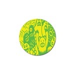 Easter Monster Sinister Happy Green Yellow Magic Rock Golf Ball Marker (10 pack) Front