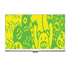 Easter Monster Sinister Happy Green Yellow Magic Rock Business Card Holders by Mariart