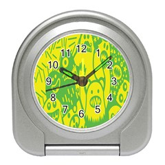 Easter Monster Sinister Happy Green Yellow Magic Rock Travel Alarm Clocks by Mariart