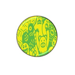 Easter Monster Sinister Happy Green Yellow Magic Rock Hat Clip Ball Marker by Mariart