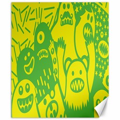 Easter Monster Sinister Happy Green Yellow Magic Rock Canvas 8  X 10  by Mariart