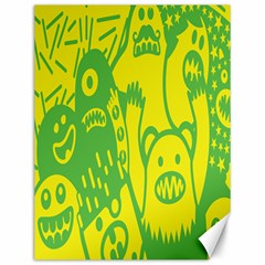 Easter Monster Sinister Happy Green Yellow Magic Rock Canvas 12  X 16   by Mariart