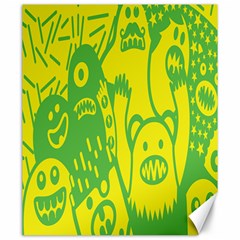 Easter Monster Sinister Happy Green Yellow Magic Rock Canvas 20  X 24   by Mariart