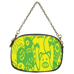 Easter Monster Sinister Happy Green Yellow Magic Rock Chain Purses (two Sides)  by Mariart