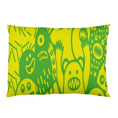 Easter Monster Sinister Happy Green Yellow Magic Rock Pillow Case by Mariart