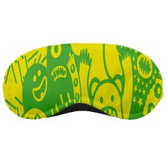 Easter Monster Sinister Happy Green Yellow Magic Rock Sleeping Masks by Mariart