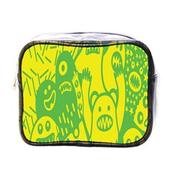 Easter Monster Sinister Happy Green Yellow Magic Rock Mini Toiletries Bags by Mariart