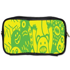 Easter Monster Sinister Happy Green Yellow Magic Rock Toiletries Bags by Mariart