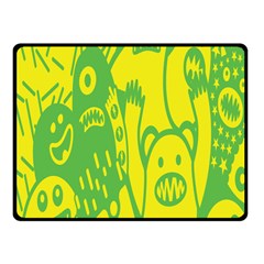 Easter Monster Sinister Happy Green Yellow Magic Rock Fleece Blanket (small) by Mariart