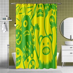 Easter Monster Sinister Happy Green Yellow Magic Rock Shower Curtain 48  X 72  (small)  by Mariart