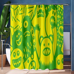 Easter Monster Sinister Happy Green Yellow Magic Rock Shower Curtain 60  X 72  (medium)  by Mariart