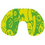 Easter Monster Sinister Happy Green Yellow Magic Rock Travel Neck Pillows Front