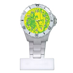 Easter Monster Sinister Happy Green Yellow Magic Rock Plastic Nurses Watch by Mariart