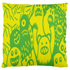 Easter Monster Sinister Happy Green Yellow Magic Rock Standard Flano Cushion Case (two Sides) by Mariart