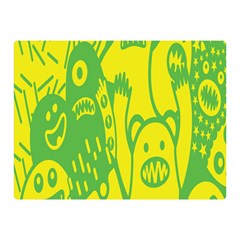 Easter Monster Sinister Happy Green Yellow Magic Rock Double Sided Flano Blanket (mini)  by Mariart