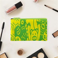 Easter Monster Sinister Happy Green Yellow Magic Rock Cosmetic Bag (xs) by Mariart