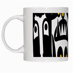 Easter Monster Sinister Happy Magic Rock Mask Face Polka Yellow White Mugs by Mariart