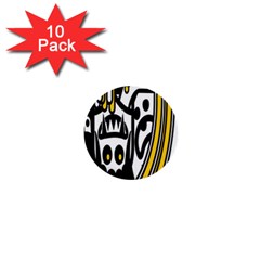 Easter Monster Sinister Happy Magic Rock Mask Face Polka Yellow 1  Mini Buttons (10 Pack) 