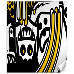 Easter Monster Sinister Happy Magic Rock Mask Face Polka Yellow Canvas 8  X 10  by Mariart