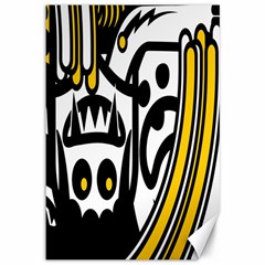 Easter Monster Sinister Happy Magic Rock Mask Face Polka Yellow Canvas 12  X 18   by Mariart