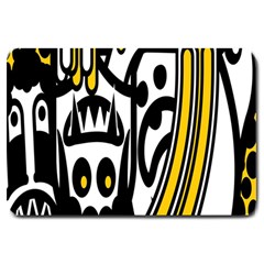 Easter Monster Sinister Happy Magic Rock Mask Face Polka Yellow Large Doormat  by Mariart