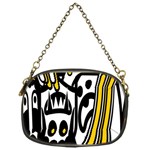 Easter Monster Sinister Happy Magic Rock Mask Face Polka Yellow Chain Purses (One Side)  Front