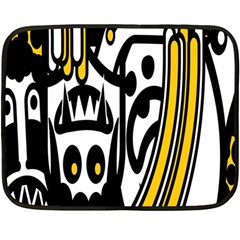 Easter Monster Sinister Happy Magic Rock Mask Face Polka Yellow Fleece Blanket (mini) by Mariart