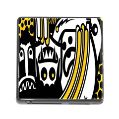 Easter Monster Sinister Happy Magic Rock Mask Face Polka Yellow Memory Card Reader (square) by Mariart