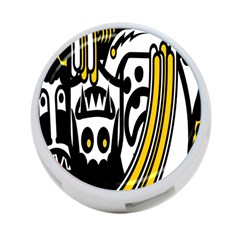 Easter Monster Sinister Happy Magic Rock Mask Face Polka Yellow 4-port Usb Hub (two Sides)  by Mariart