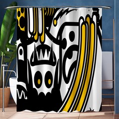 Easter Monster Sinister Happy Magic Rock Mask Face Polka Yellow Shower Curtain 60  X 72  (medium)  by Mariart