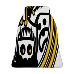 Easter Monster Sinister Happy Magic Rock Mask Face Polka Yellow Bell Ornament (two Sides) by Mariart