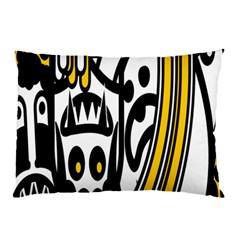 Easter Monster Sinister Happy Magic Rock Mask Face Polka Yellow Pillow Case (two Sides) by Mariart