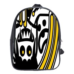 Easter Monster Sinister Happy Magic Rock Mask Face Polka Yellow School Bags (xl)  by Mariart