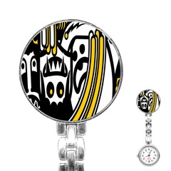 Easter Monster Sinister Happy Magic Rock Mask Face Polka Yellow Stainless Steel Nurses Watch by Mariart