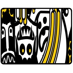 Easter Monster Sinister Happy Magic Rock Mask Face Polka Yellow Double Sided Fleece Blanket (medium) 