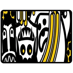 Easter Monster Sinister Happy Magic Rock Mask Face Polka Yellow Double Sided Fleece Blanket (large)  by Mariart