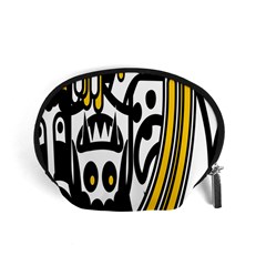 Easter Monster Sinister Happy Magic Rock Mask Face Polka Yellow Accessory Pouches (small)  by Mariart