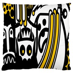 Easter Monster Sinister Happy Magic Rock Mask Face Polka Yellow Large Flano Cushion Case (two Sides) by Mariart