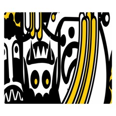 Easter Monster Sinister Happy Magic Rock Mask Face Polka Yellow Double Sided Flano Blanket (small)  by Mariart