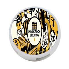 Easter Monster Sinister Happy Magic Rock Mask Face Yellow Magic Rock 4-port Usb Hub (one Side) by Mariart