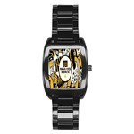 Easter Monster Sinister Happy Magic Rock Mask Face Yellow Magic Rock Stainless Steel Barrel Watch Front