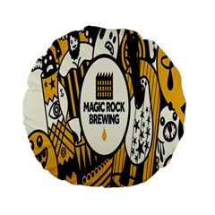 Easter Monster Sinister Happy Magic Rock Mask Face Yellow Magic Rock Standard 15  Premium Flano Round Cushions by Mariart