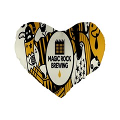 Easter Monster Sinister Happy Magic Rock Mask Face Yellow Magic Rock Standard 16  Premium Flano Heart Shape Cushions by Mariart