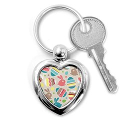 Easter Rabbit Bunny Rainbow Key Chains (heart) 