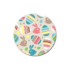 Easter Rabbit Bunny Rainbow Magnet 3  (round) by Mariart