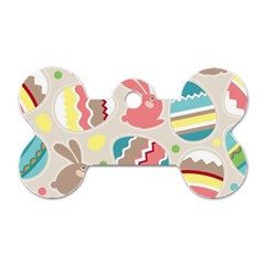 Easter Rabbit Bunny Rainbow Dog Tag Bone (one Side) by Mariart