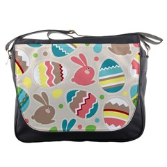 Easter Rabbit Bunny Rainbow Messenger Bags by Mariart