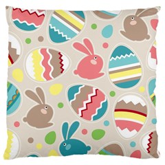 Easter Rabbit Bunny Rainbow Large Cushion Case (one Side) by Mariart