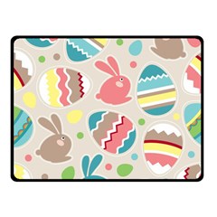 Easter Rabbit Bunny Rainbow Double Sided Fleece Blanket (small)  by Mariart